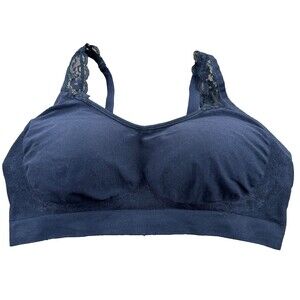 Underoutfit Adjustable Comfort Bra #445 Lace Straps Women's XL Black Wireless